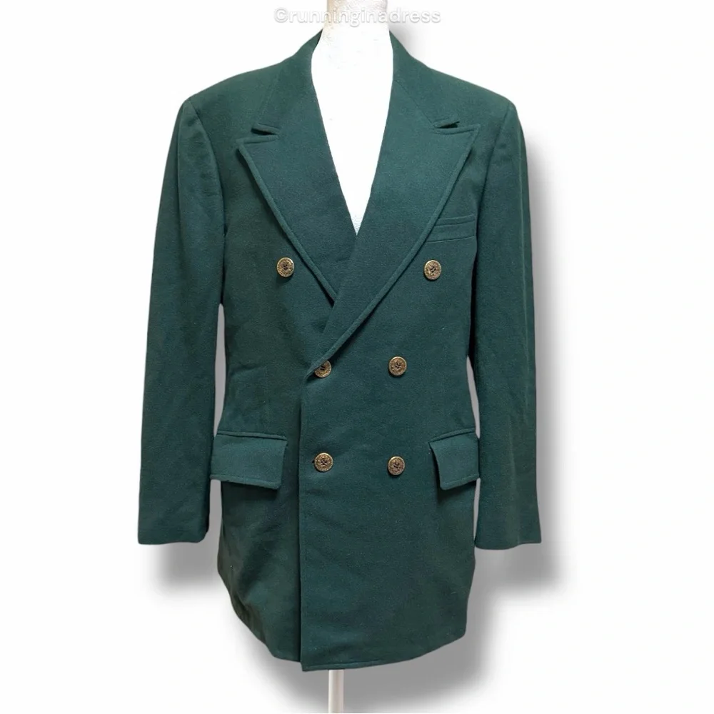 Rare Vintage 1950s Early 60s Shack's Double-Breasted Green Blazer ACWA Union Tag